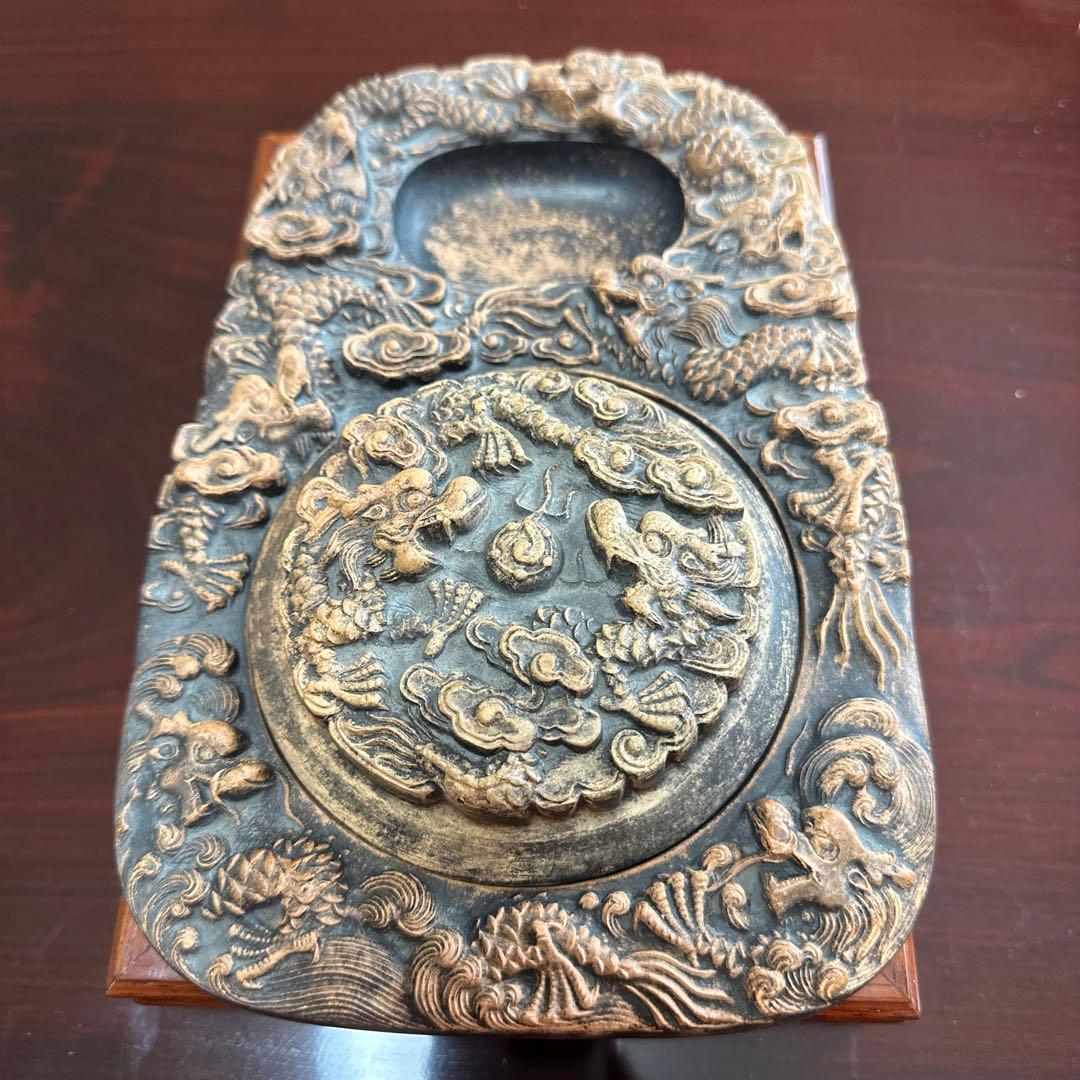 硯　骨董品　書道具　古硯　中国美術　古美術　龍紋