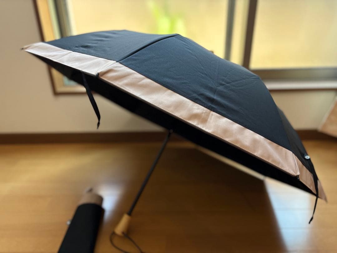 日傘 サンバリア100 2段　ブラック/ピンク