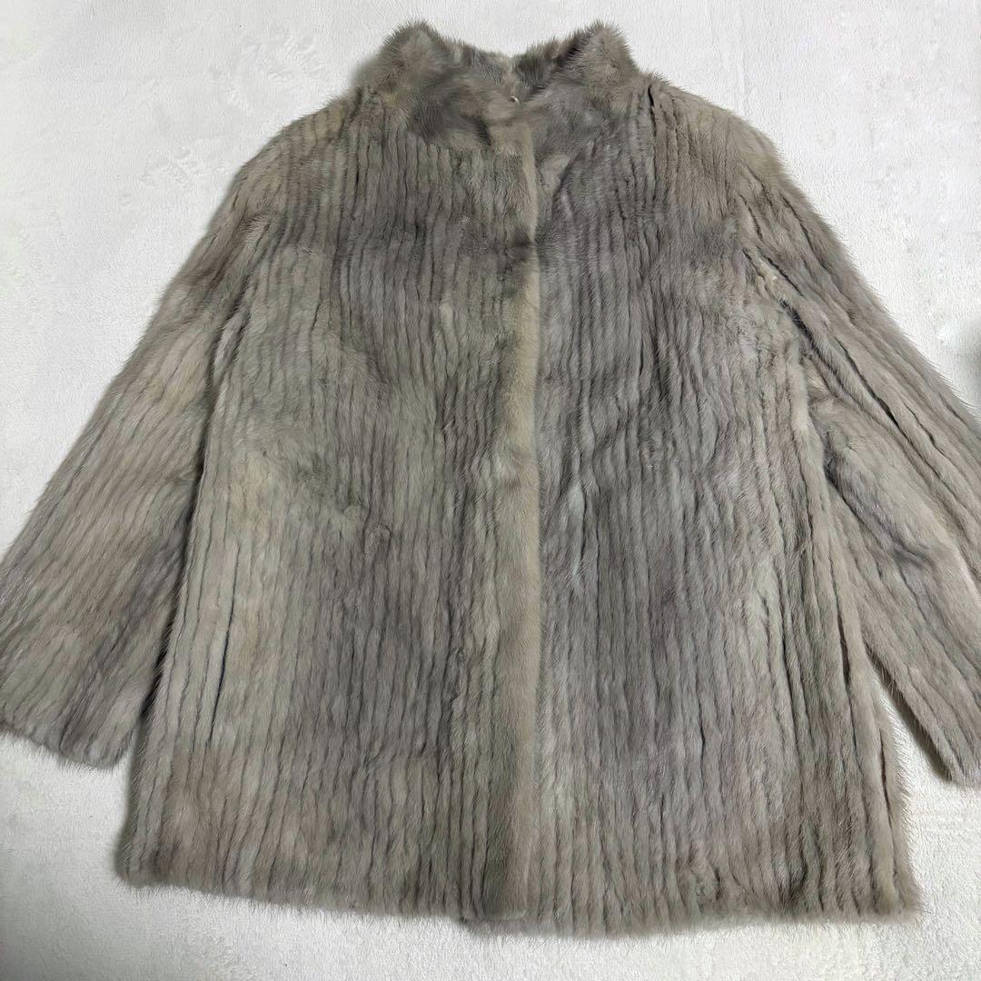 サガミンク リアルファー ミンクコート 毛皮 ホワイト 11 大きいサイズ