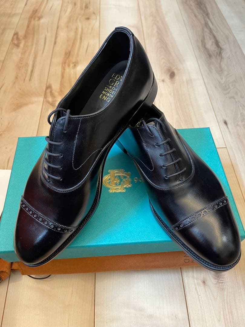 英国製新品エドワードグリーン最高級ライン 黒色バークレイ202ラスト UK8.5