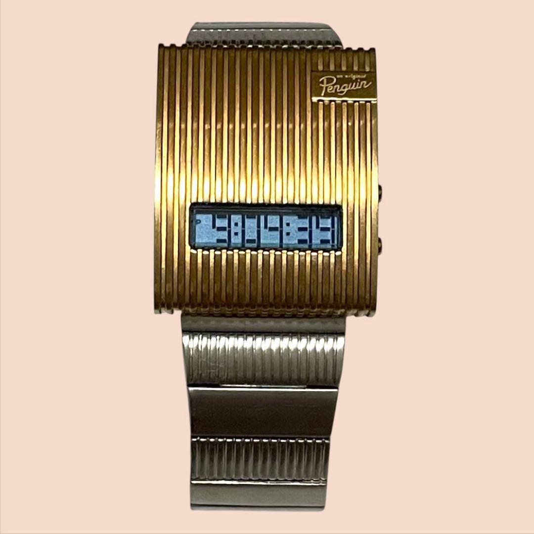 激レア 美品 Penguin メタル 腕時計 PGN0057 デジタル ウォッチ