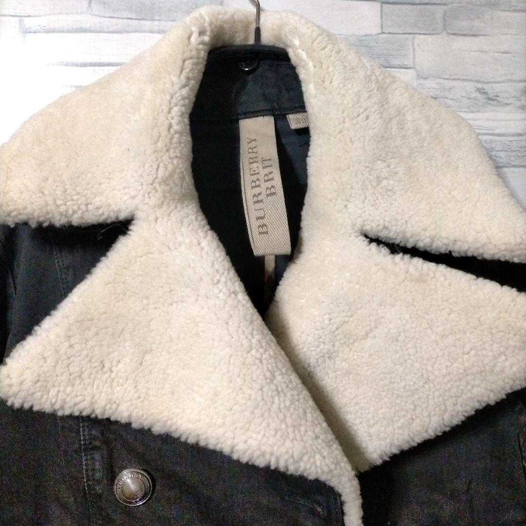 Anakies バーバリー　ファー襟付ショートブルゾンデニムジャケット