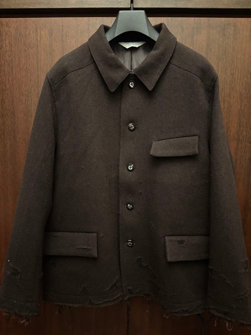 ジャケット・アウター ANCELLM TWEED CRASH JACKET BROWN