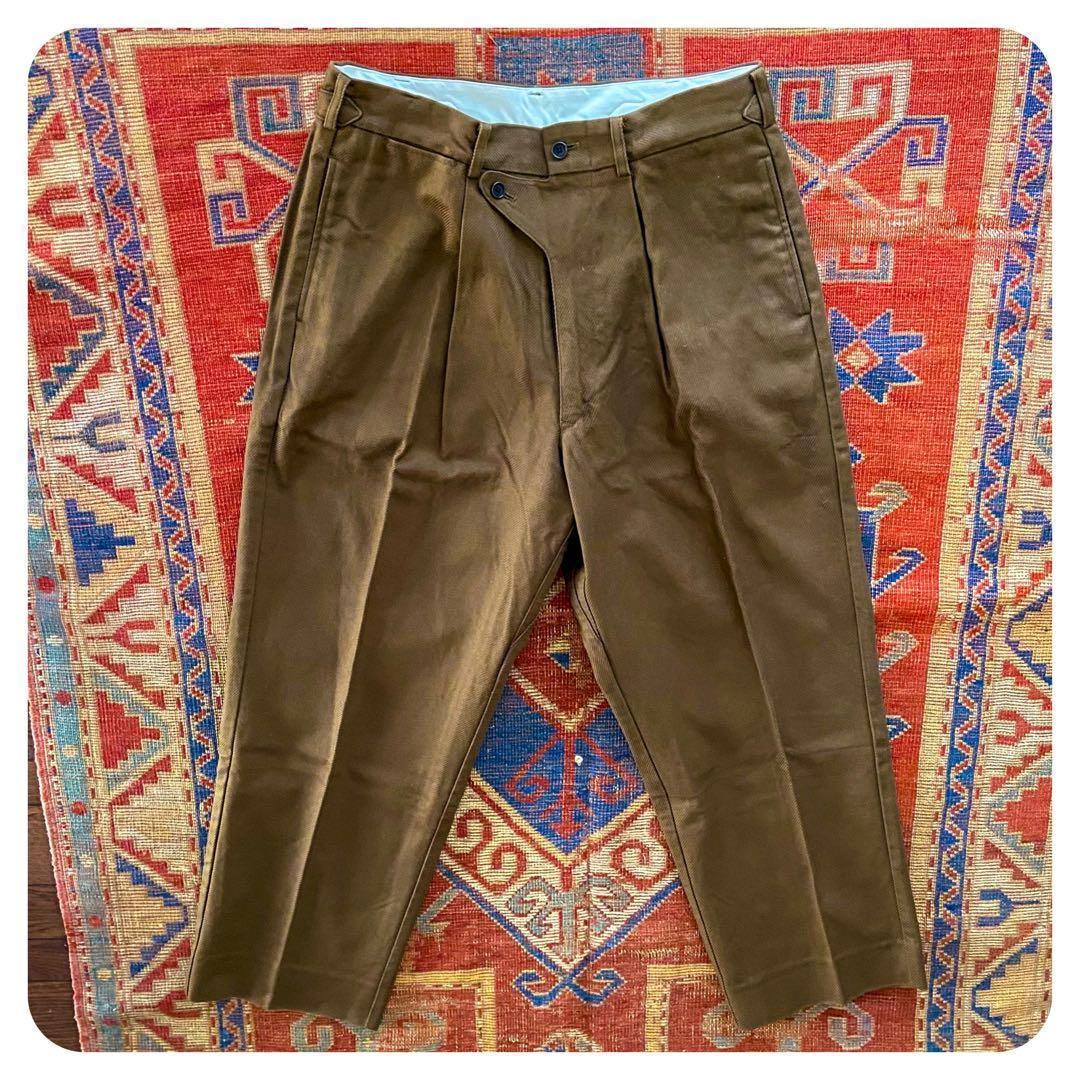 ブラームス broken cloth curve front slacks