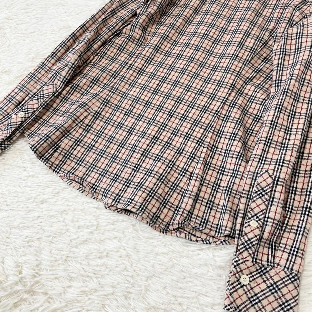 バーバリーブルーレーベル ノバチェック ボウタイリボン ブラウス コットン 36