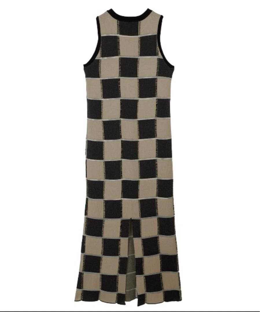 ワンピース Ameri BLOCK CHECK JACQUARD DRESS S
