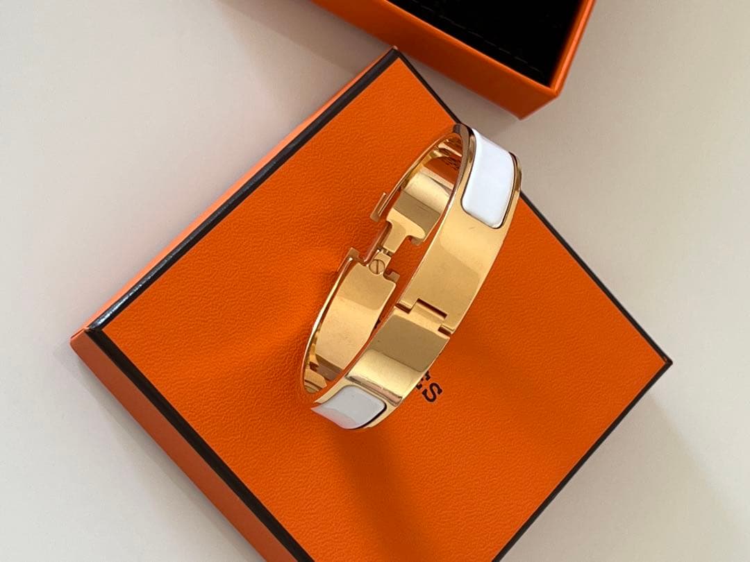 HERMES エルメス クリックH PMバングル ホワイト・ゴールド