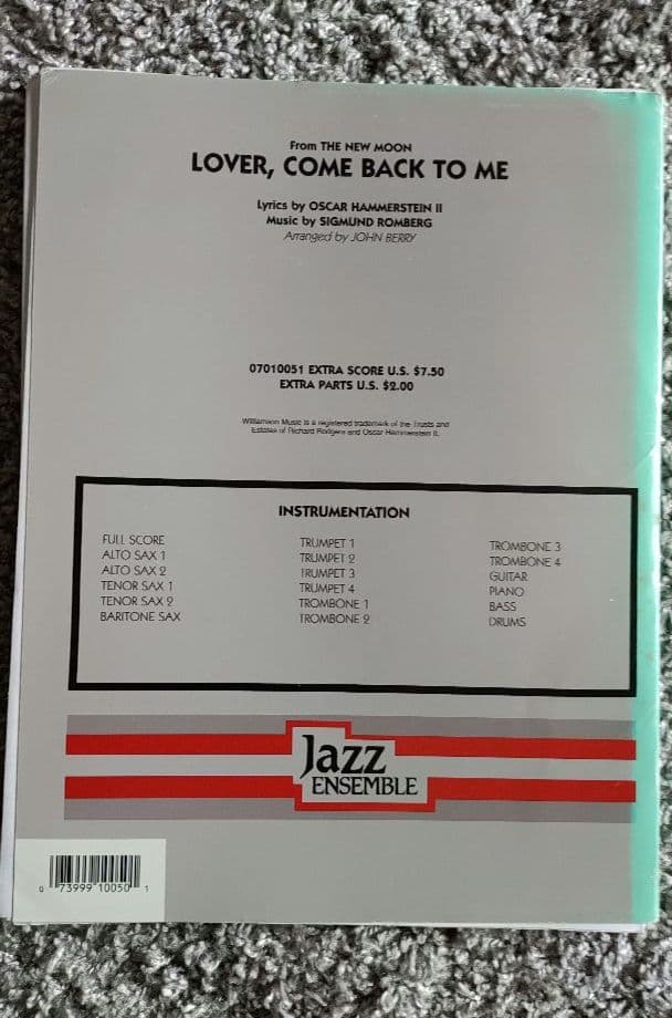 ビッグバンド譜面：Lover, Come Back to Me