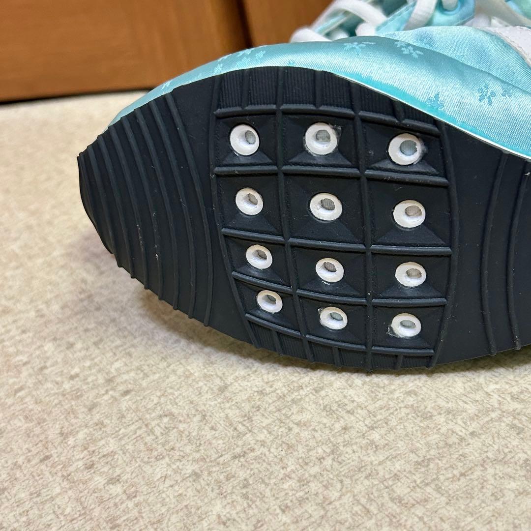 アディダススニーカー　24.5cm ブルー　サクラ柄