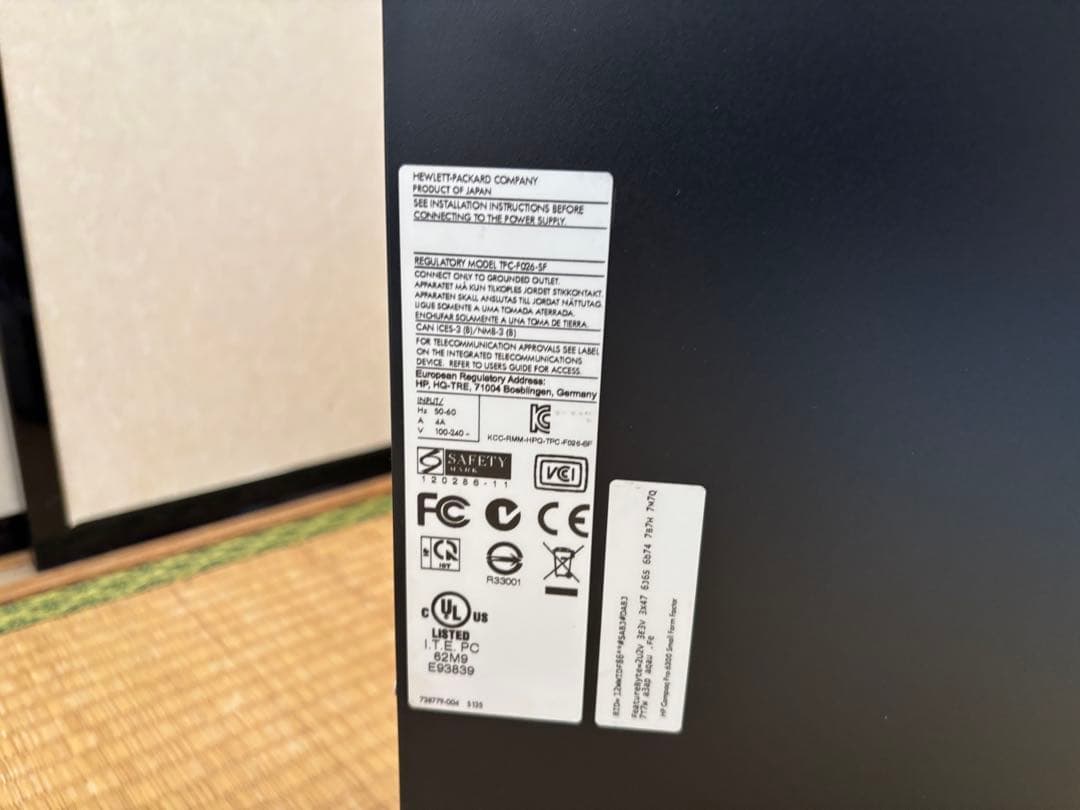 HPスリムデスクトップcore-i5メモリ12G SSD256G+HDD2TB