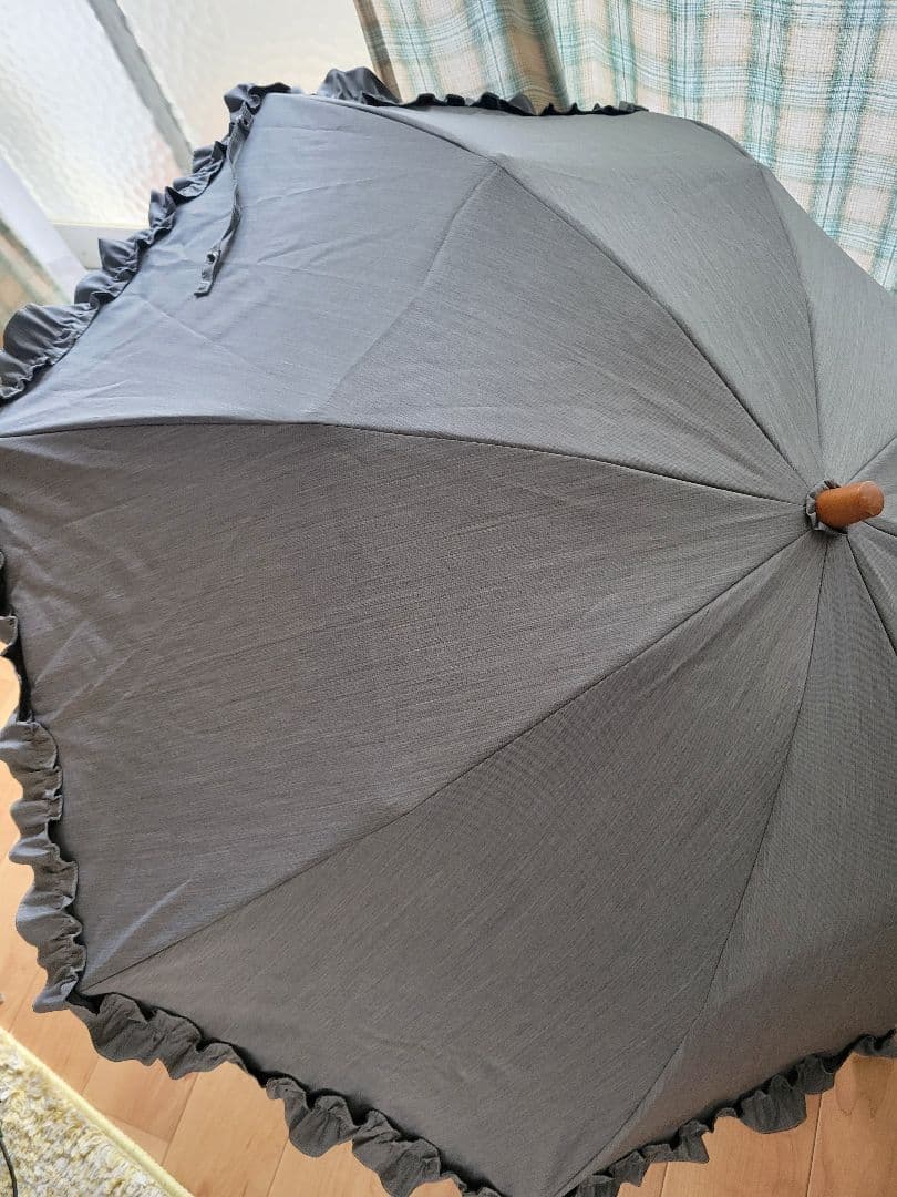 サンバリア100・折りたたみ日傘２段折フリル/フロスト【補修歴あり】