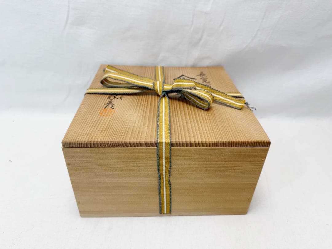 未使用 茶道具 平安象彦 長寛写 牡丹唐草 砂金袋形 喰籠菓子器 木製 共箱