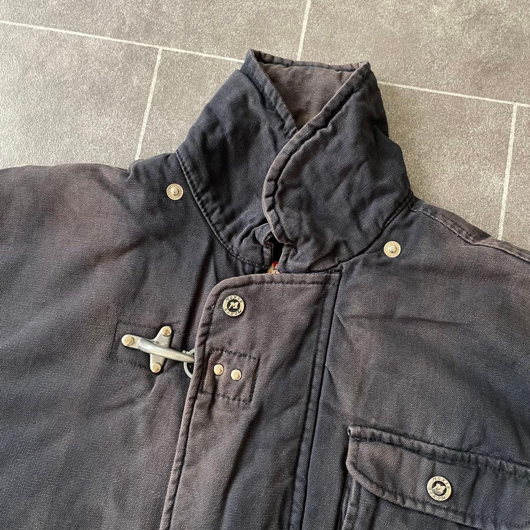 90's ヴィンテージ ダック ファイヤーマンジャケット 短丈 茄子紺 L