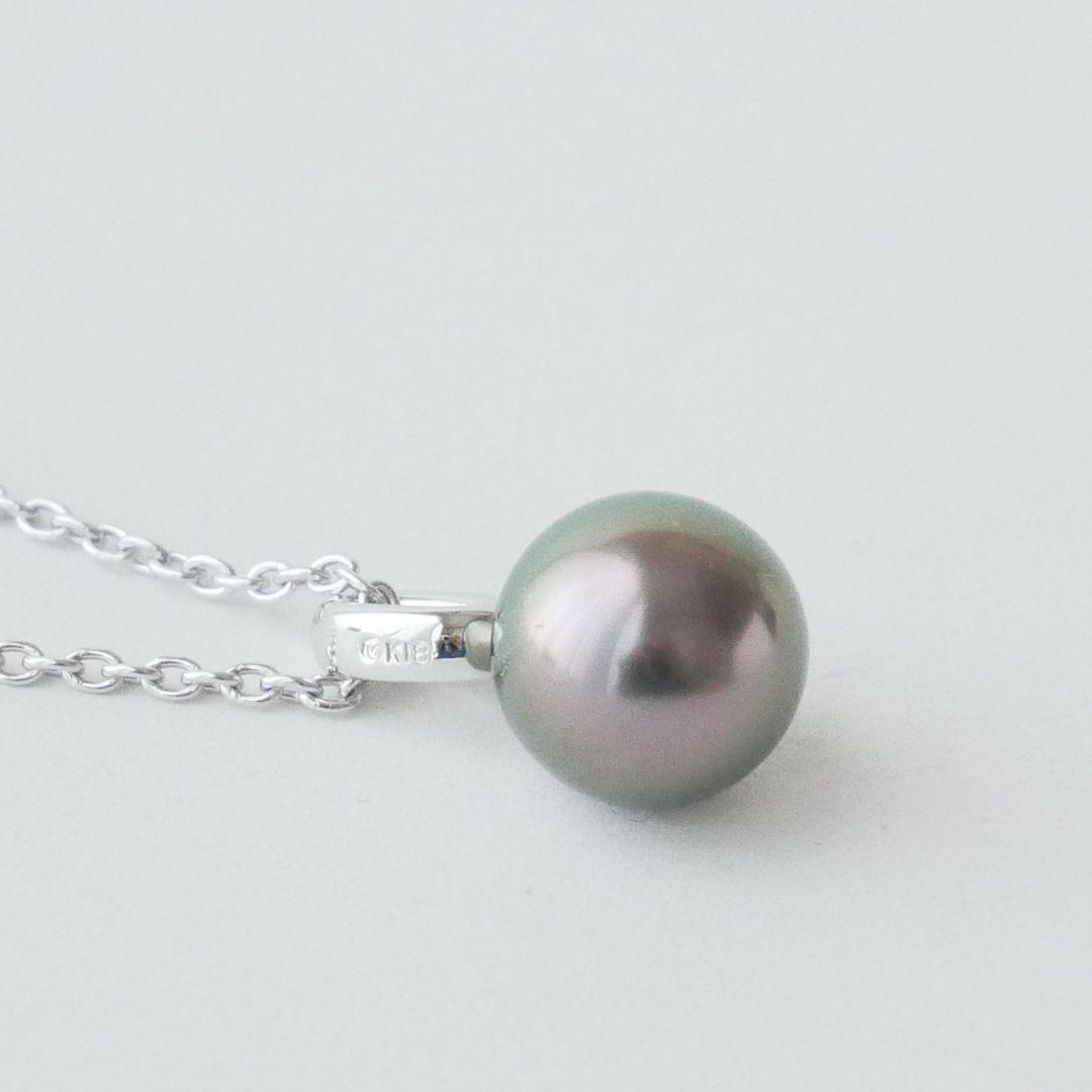 極美品【ミキモト】現行品　黒蝶パール　約10mm　ダイヤ　ペンダント　ネックレス