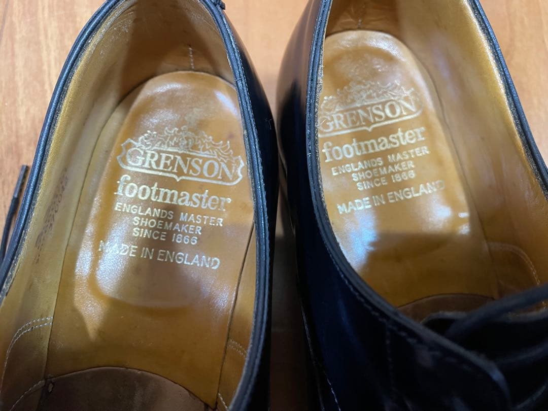 【美品】グレンソン ストレートチップ 65F ブラック 純正シューツリー付