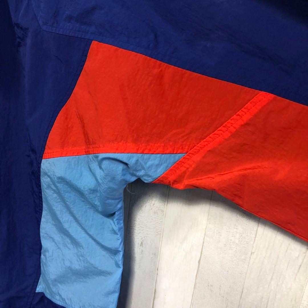 Nike　ナイキ　スウッシュ刺繍　ナイロンジャケット　青　ブルー　L XL 古着