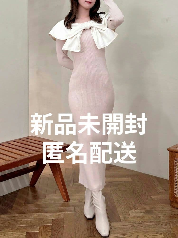 dazzlin パイピングリボンニットワンピース