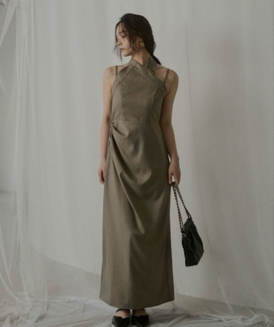 LERURE リルアー　Melange cami drape dress