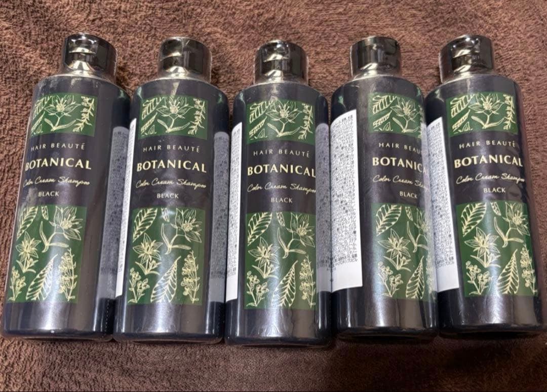 ヘアボーテ　ボタニカルカラークリームシャンプー ブラック 5本セット