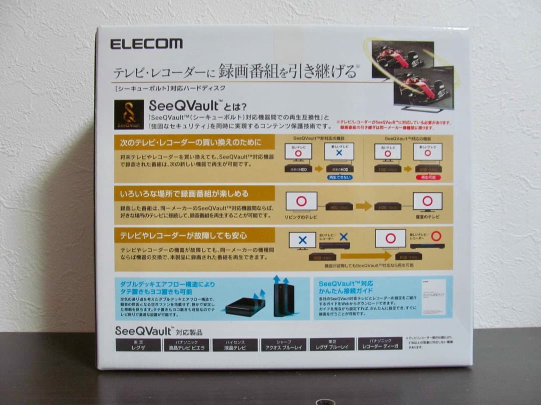 SeeQVault対応外付HDD★ELD-QEN2040UBK／4TB★