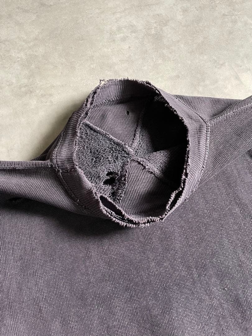 あ*お様 40s 両V ナス紺 スウェット 襤褸