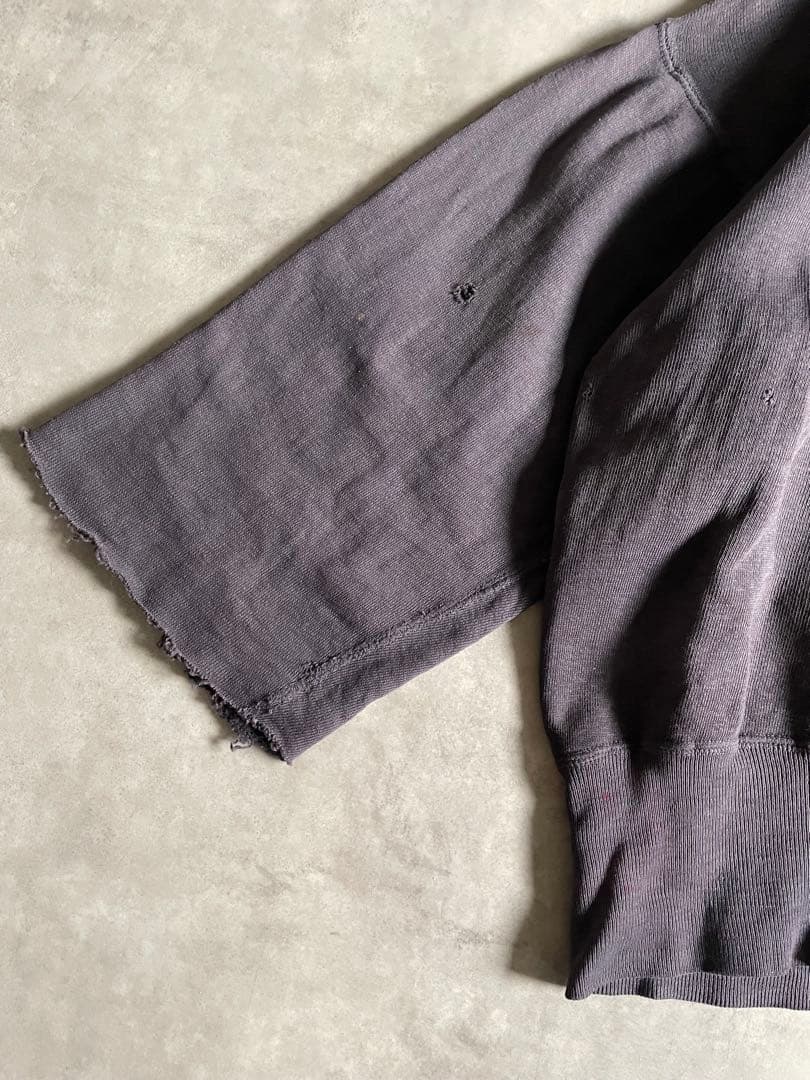 あ*お様 40s 両V ナス紺 スウェット 襤褸