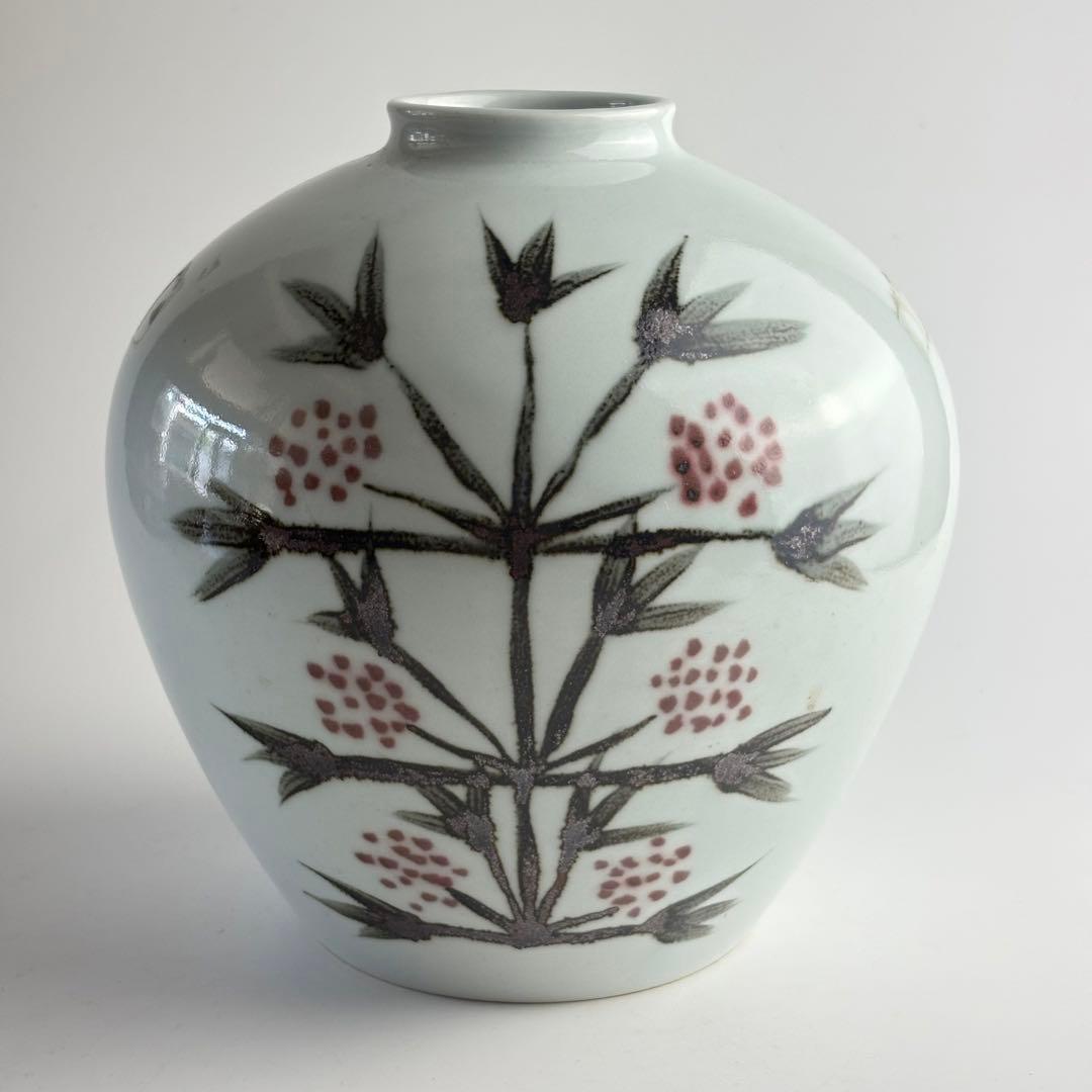 韓国人間国宝 申相浩 鉄絵 壺 韓国美術 花入 花瓶