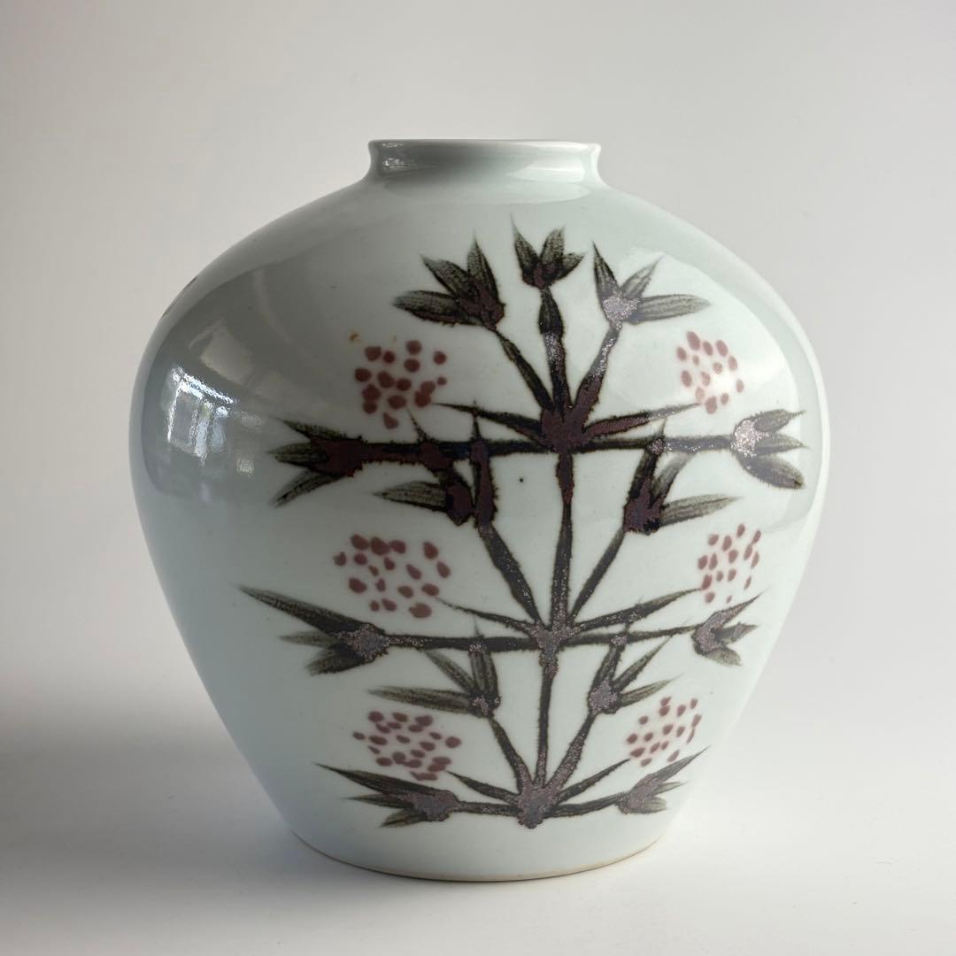 韓国人間国宝 申相浩 鉄絵 壺 韓国美術 花入 花瓶