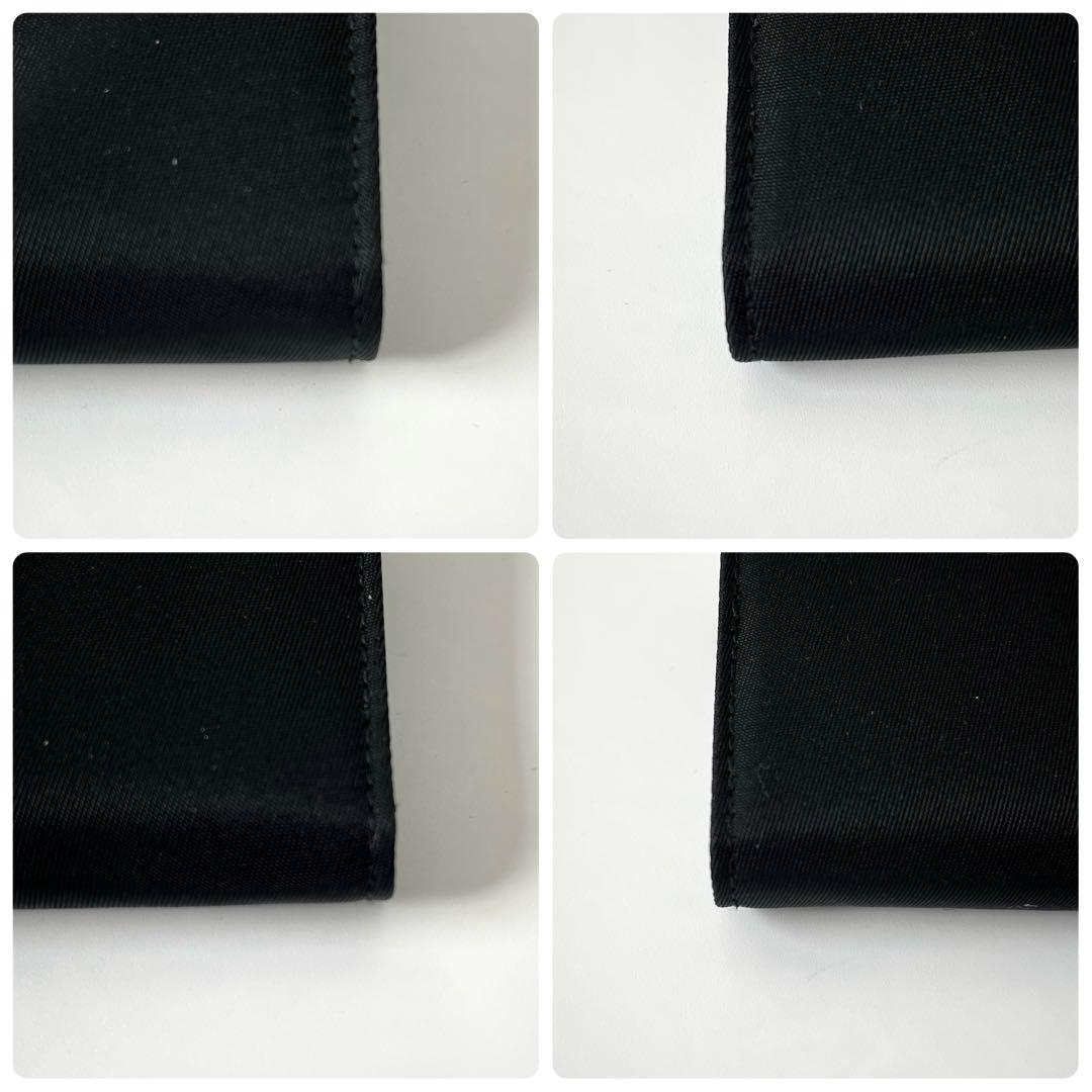 プラダ　6連キーケース　トライアングルロゴ　ナイロン　レザー　黒　ユニセックス