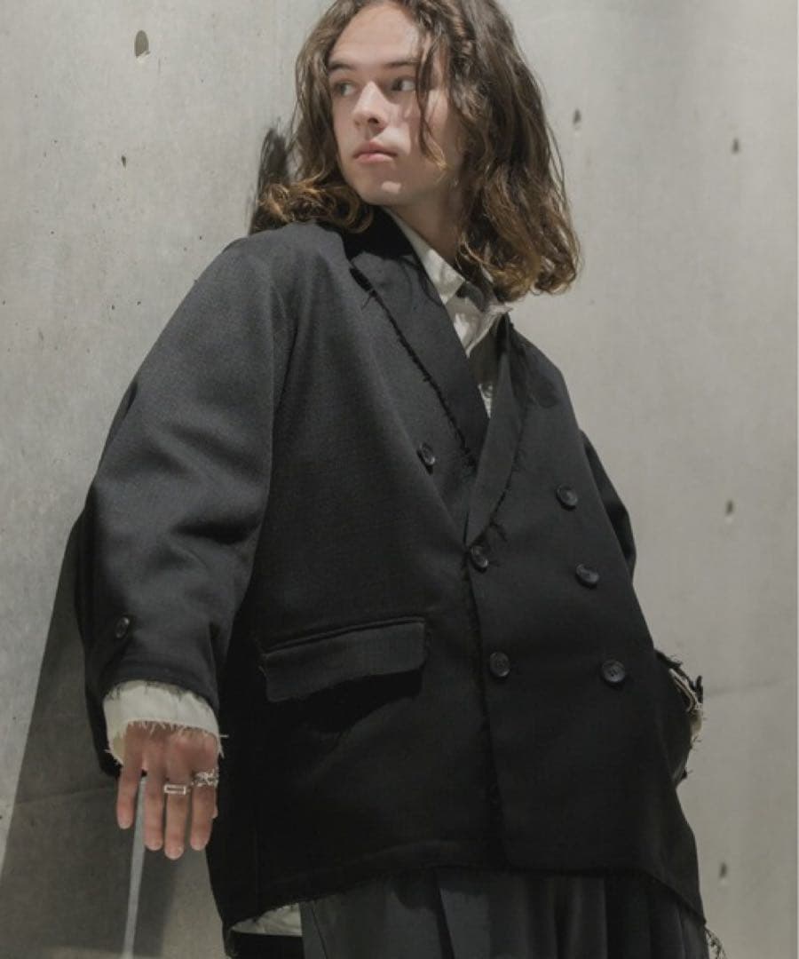 Casper John レイヤードテーラードジャケット ブラック Mサイズ