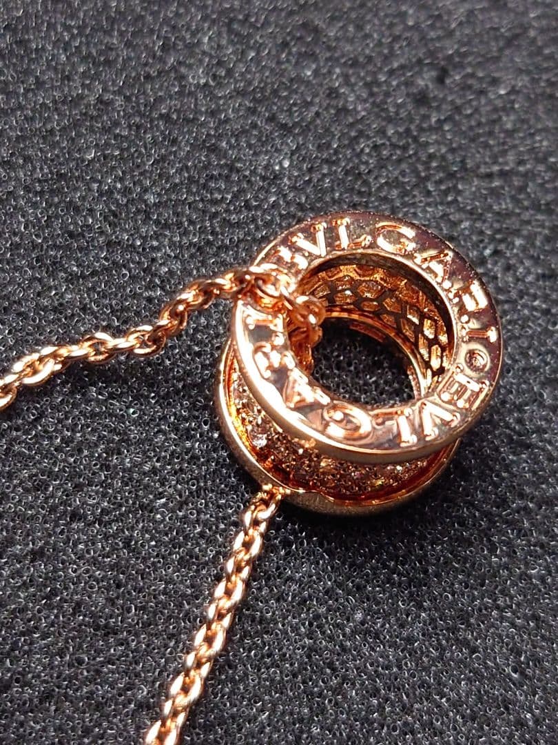 新品 ネックレス 18k ビーゼロ ピンクゴールド　ストーン付き