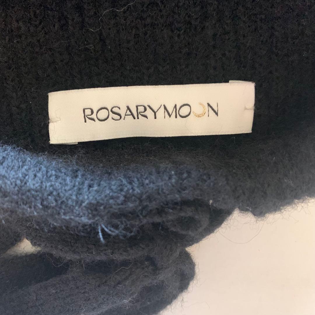 帽子 Rosarymoon Bucktail Knit Beanie black