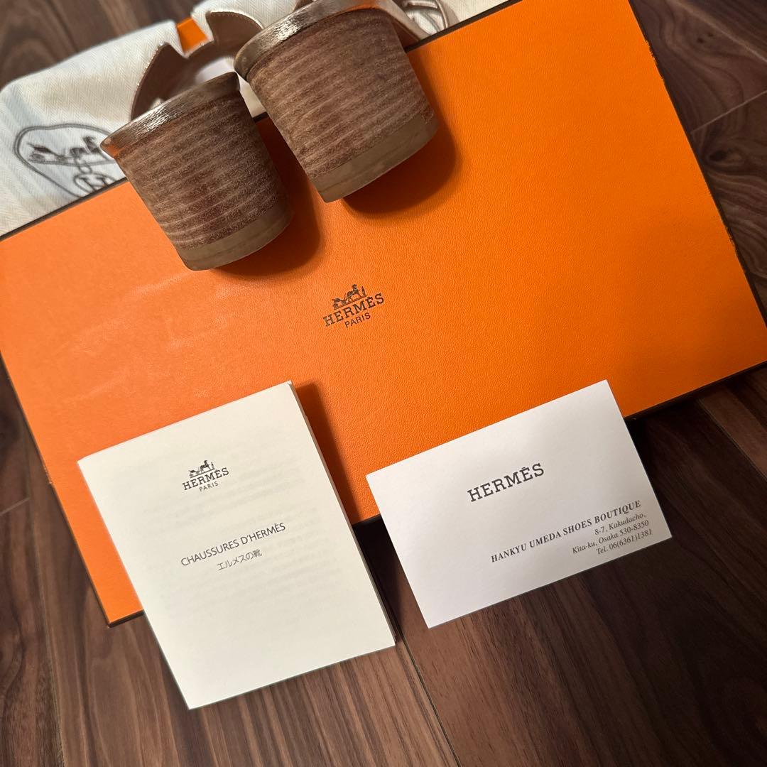 HERMES シルバーサンダル CHAUSSURES D'HERMES