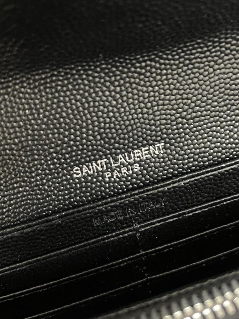 ブラック×シルバー/即買推奨！二つ折り長財布 サンローラン 長財布