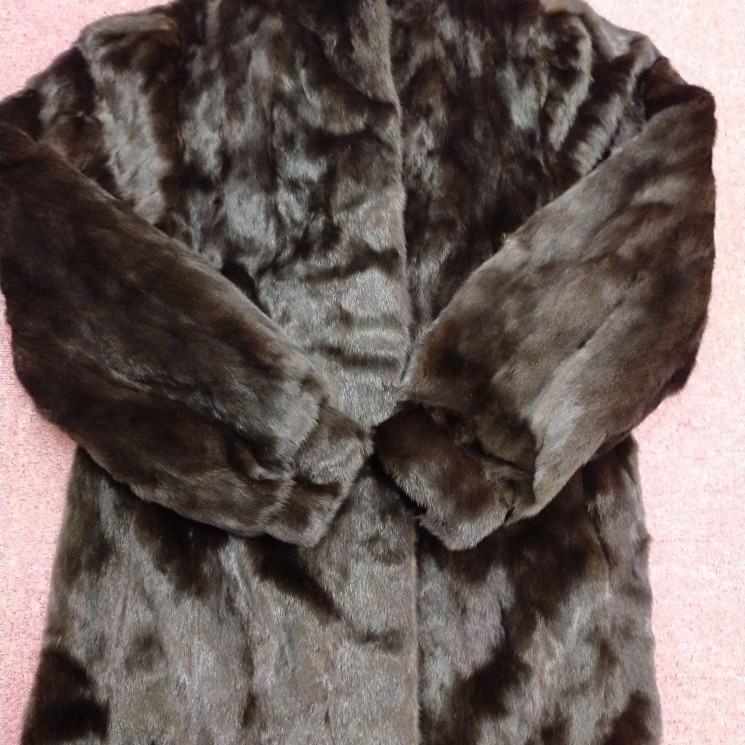 P1-5S/BLACK GLAMA/11/ミンク/毛皮コート