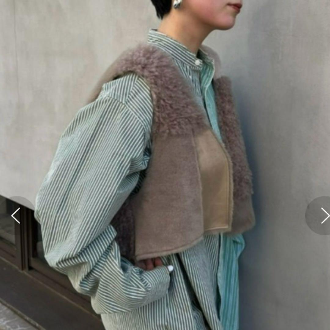 未使用 etsinta 定価1.6 リメイク ファー ムートン ベスト