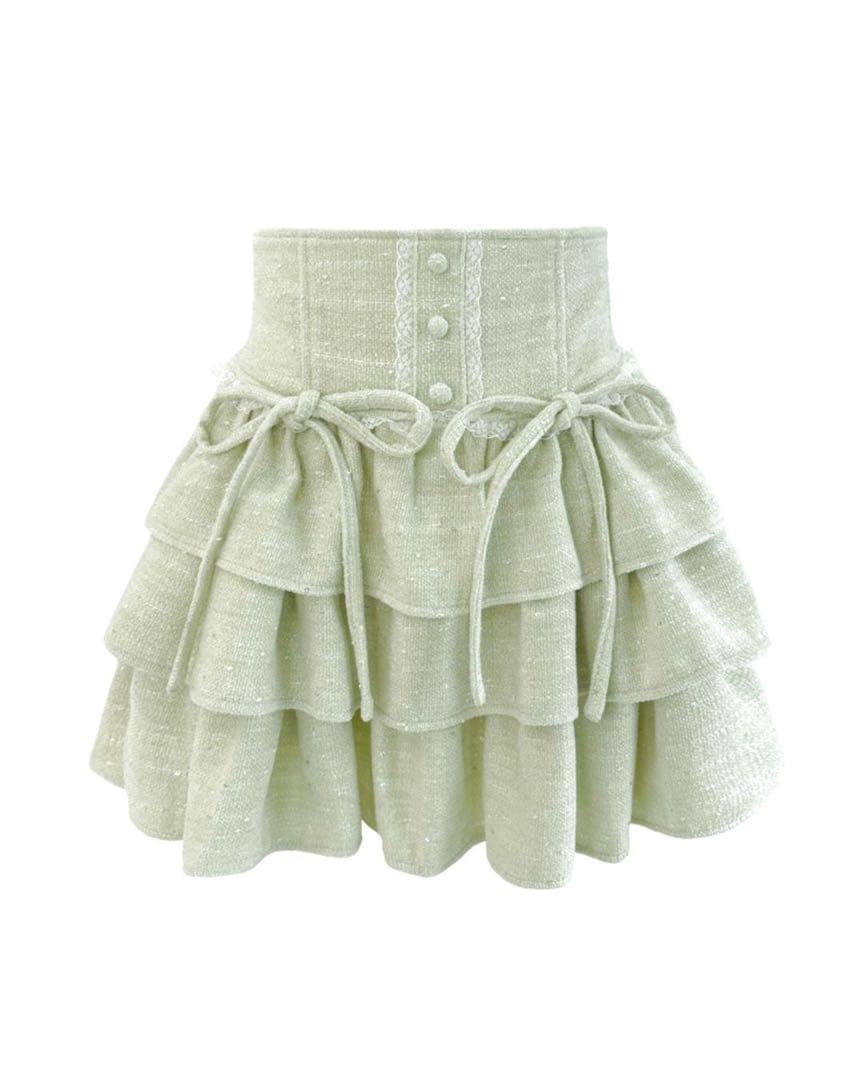 R*読様 【ノベルティ付き】ハニーミュウ ツイードティアードフリルスカート