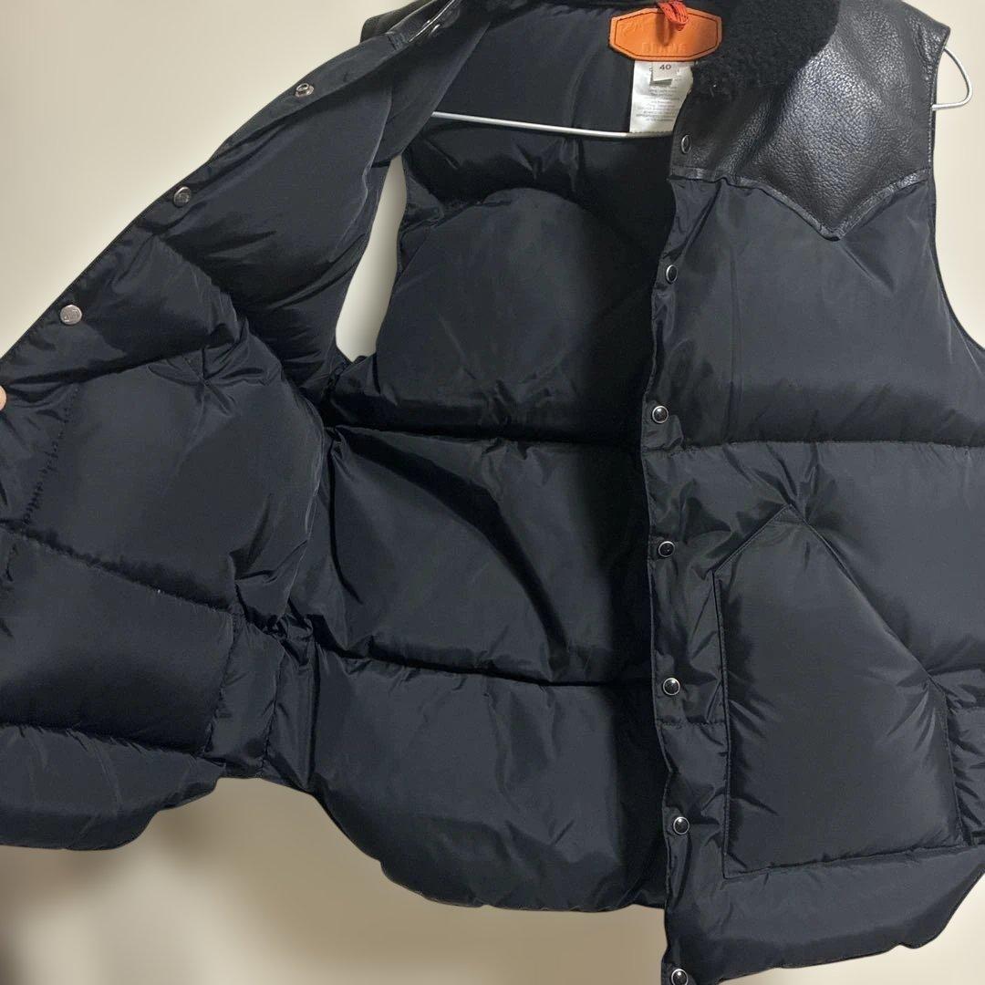 ロッキーマウンテンフェザーベッド ビームス ダウンベスト ブラック 40