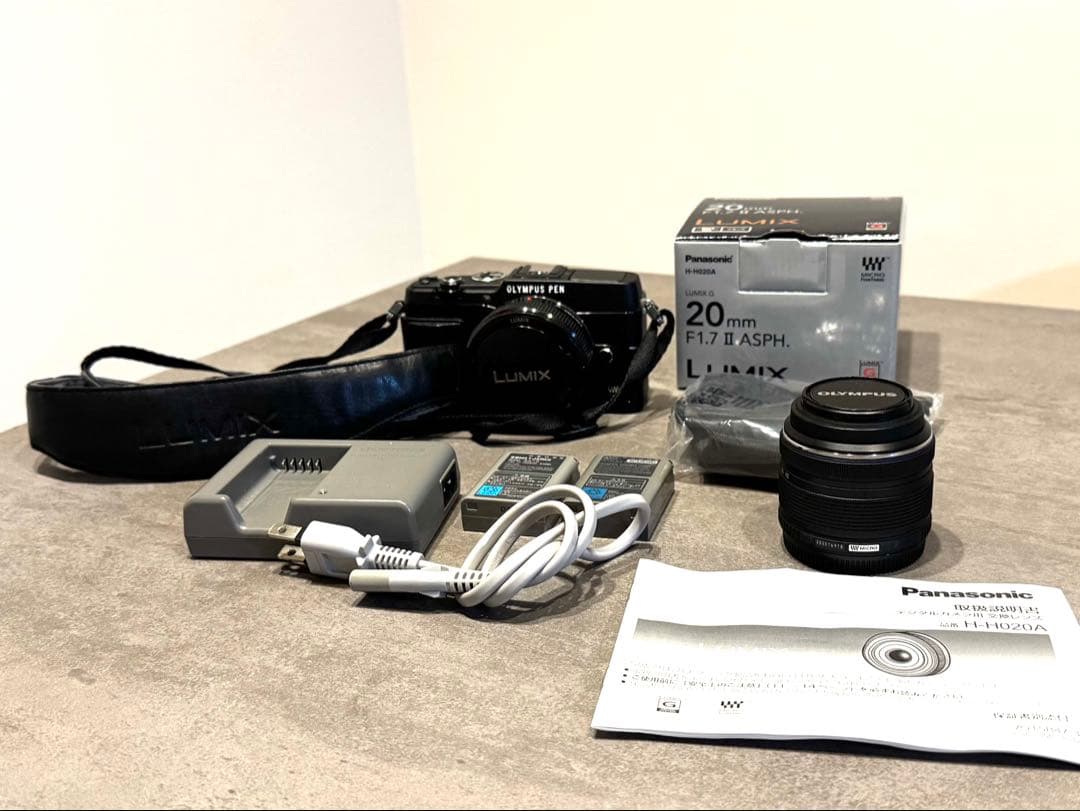 OLYMPUS PEN EP-5キットレンズ、LUMIXレンズ付き