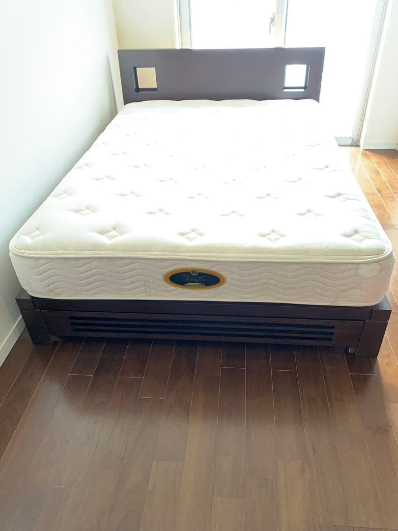 【タルンちゃん専用】 a.flat アジアン家具 ダブルベッド（木製／ブラウン）