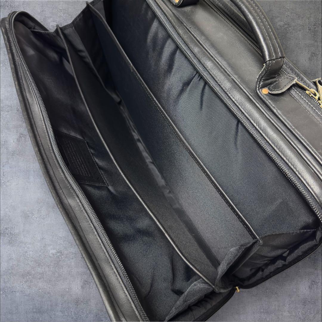 C622/コーチ COACH ビジネスバッグ ブリーフケース 黒 レザー