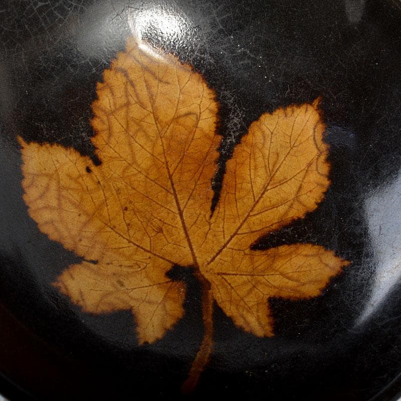 中国　南宋　吉川窯　木葉天目碗　一對　C　R4467