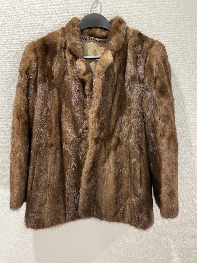 SAGA MINK ブラウン ミンクファー コート ショート