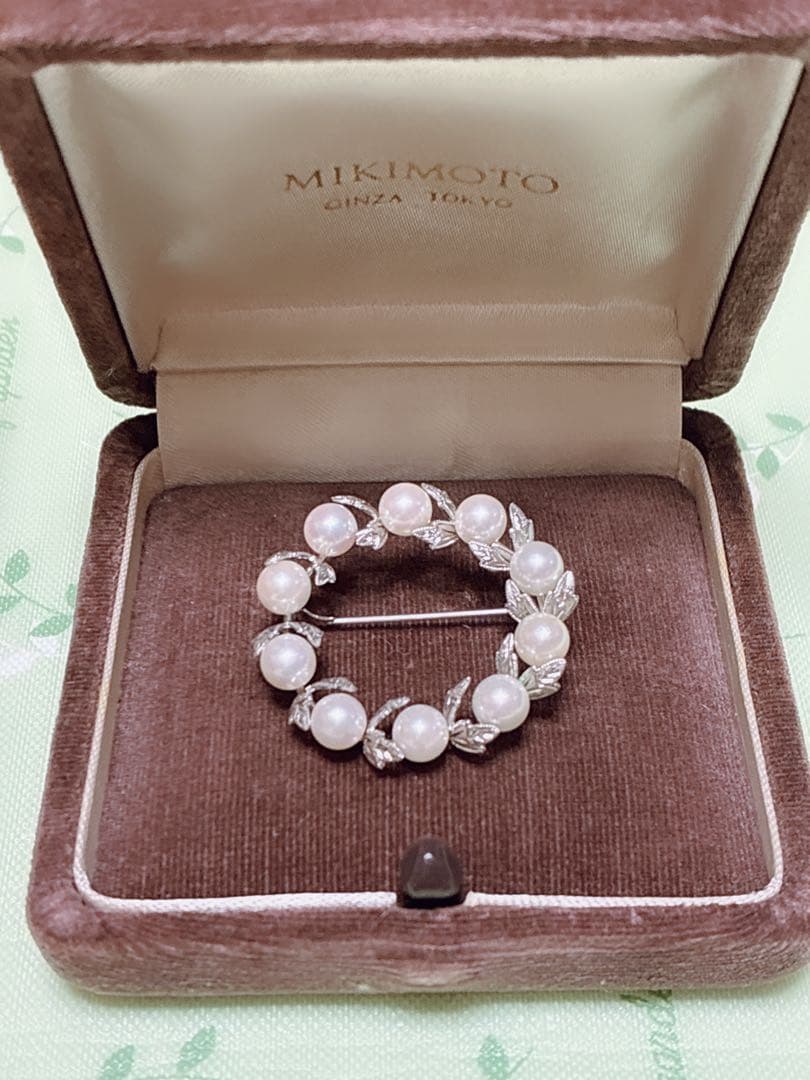 MIKIMOTO ミキモトシルバーブローチ パールサークル ケース箱付 刻印有り