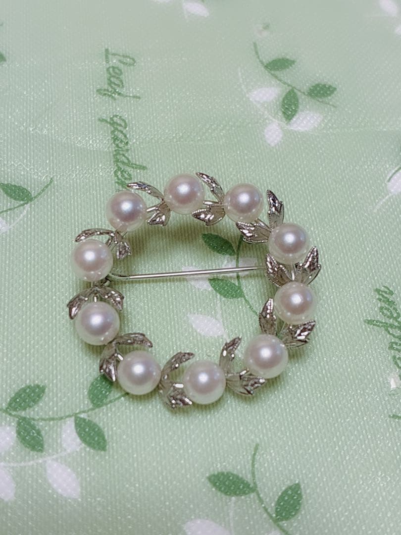 MIKIMOTO ミキモトシルバーブローチ パールサークル ケース箱付 刻印有り