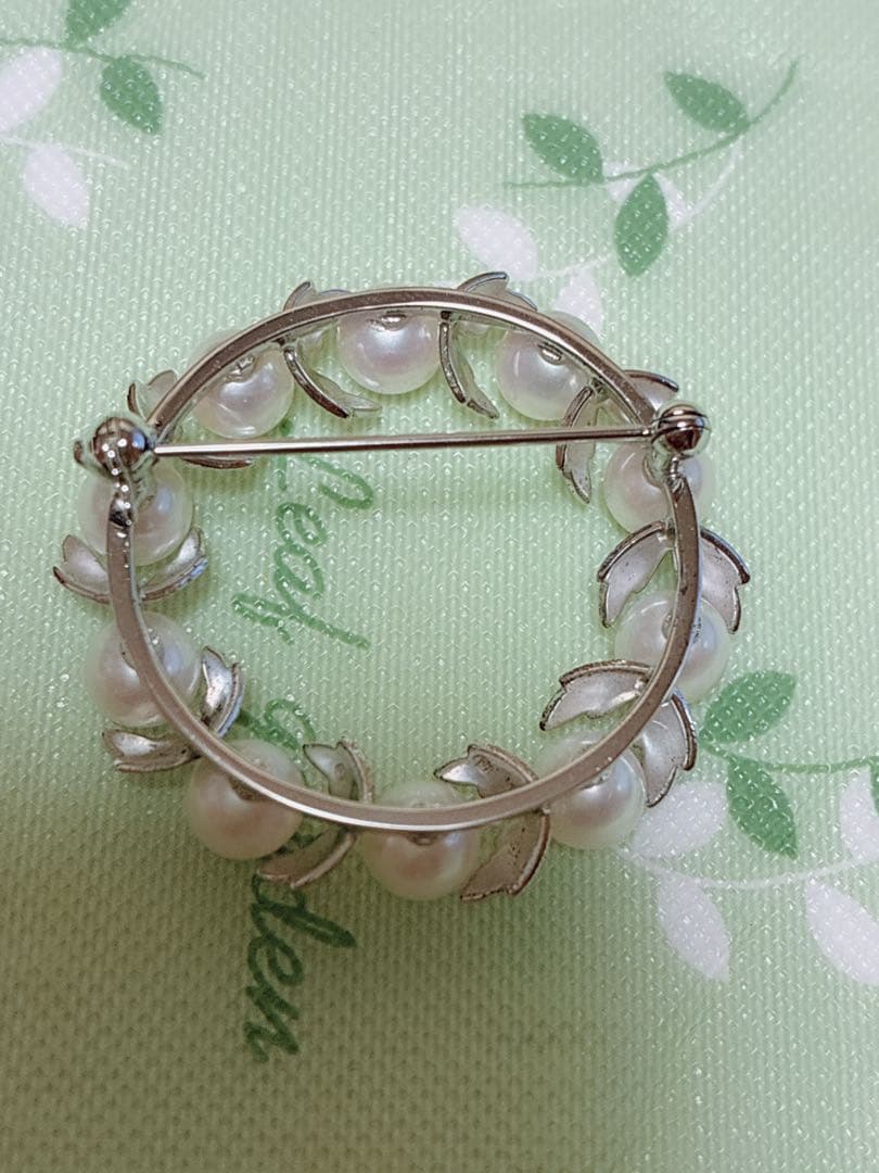 MIKIMOTO ミキモトシルバーブローチ パールサークル ケース箱付 刻印有り