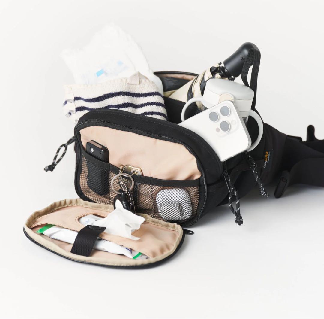 【巾着付き】Hugoo ヒップシート　ベージュ