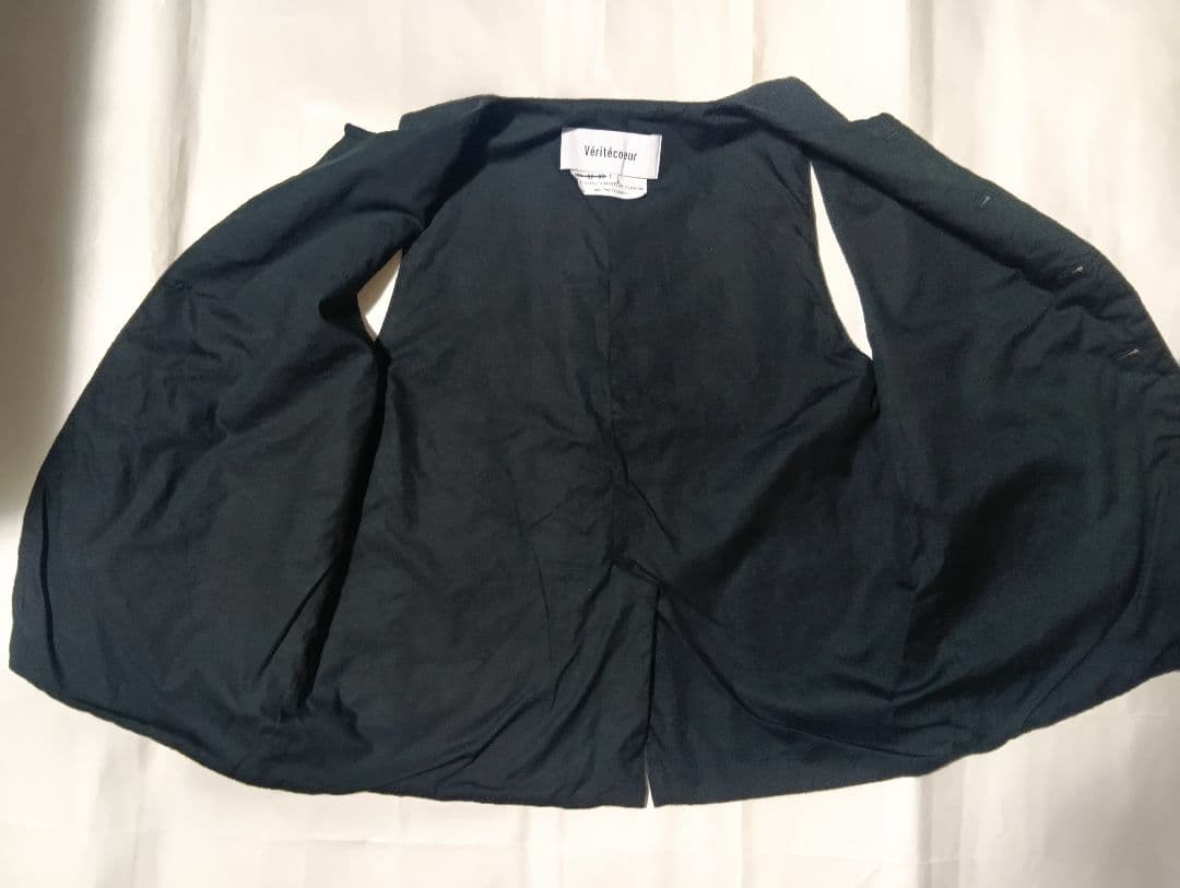 Veritecoeur ST-144 ベスト Uネック ウール 前開き ポケット