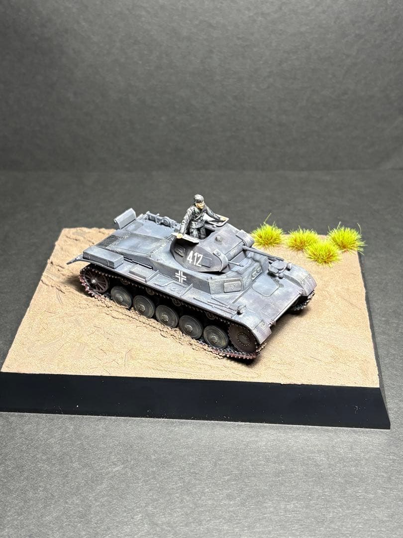 作品No27 ジオラマ1/48 ドイツ陸軍 II号戦車 フランス戦線 完成品