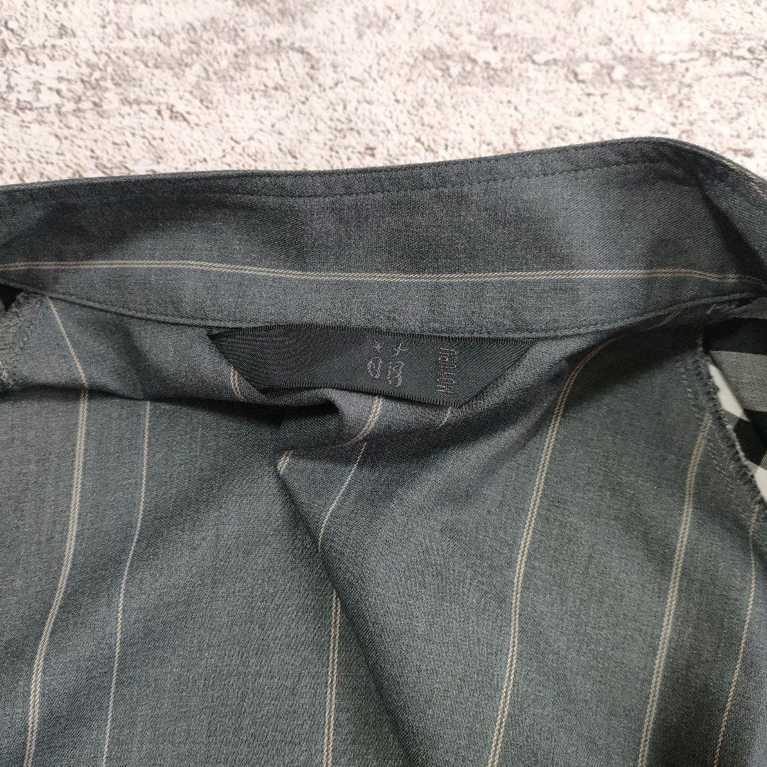 希少　萌 MOYURU ストライプチェックコンビネーションロングシャツ